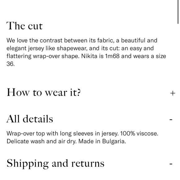 Rouje Sade Wrap Top 34 XS 0 NWOT - Picture 3 of 3